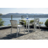 Sedia Verona contract alluminio bianco e corda beige Moia