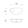 Tavolino 140 x 80 x 32h Drop 80cm X 140cm H 32cm Stones
