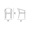 Sedia Verona contract alluminio bianco e corda beige Moia