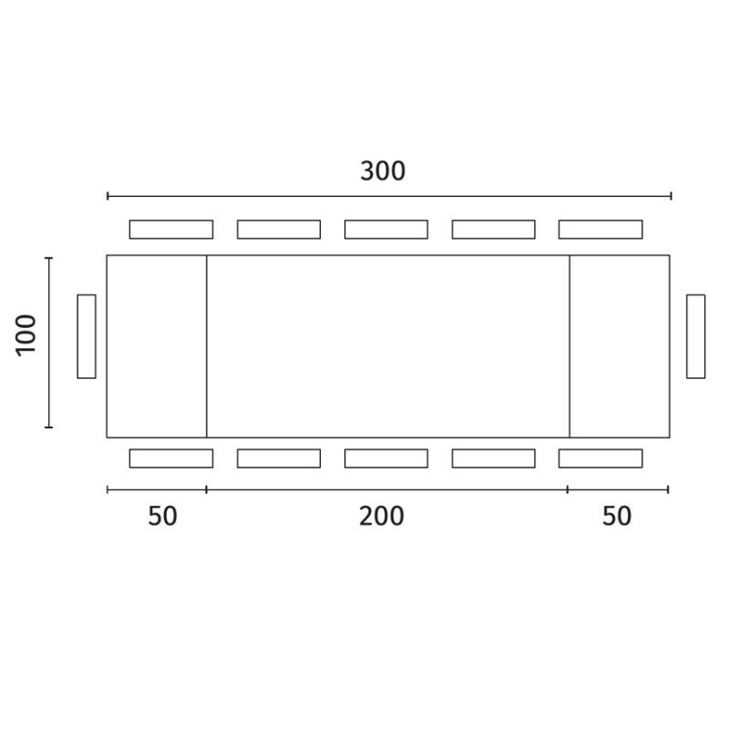 Tavolo Allungabile 200/300 x 100 cm Spike 100cm X 200/300cm H 76cm Stones