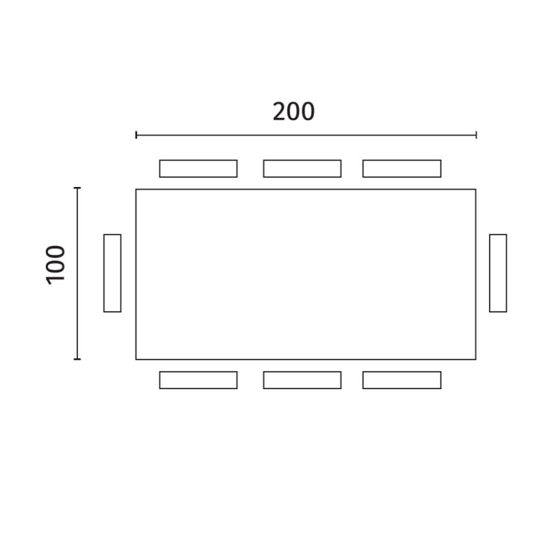 Tavolo Fisso 200 x 76 H cm Spike 100cm X 200cm H 76cm Stones