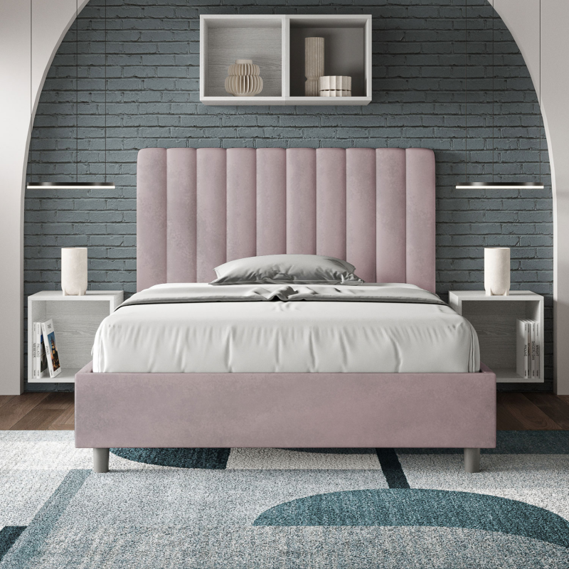 Letto imbottito 1 piazza e mezza 120x190 cm Agueda