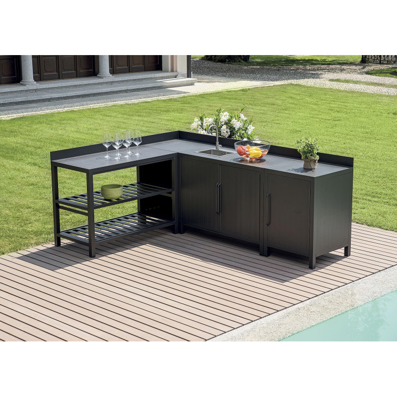 Modulo cucina ad ante 60x60 antracite Moia da esterno resistente