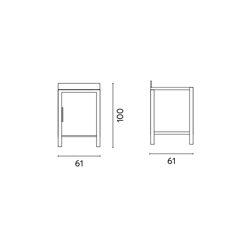 Modulo cucina ad ante 60x60 antracite Moia da esterno resistente