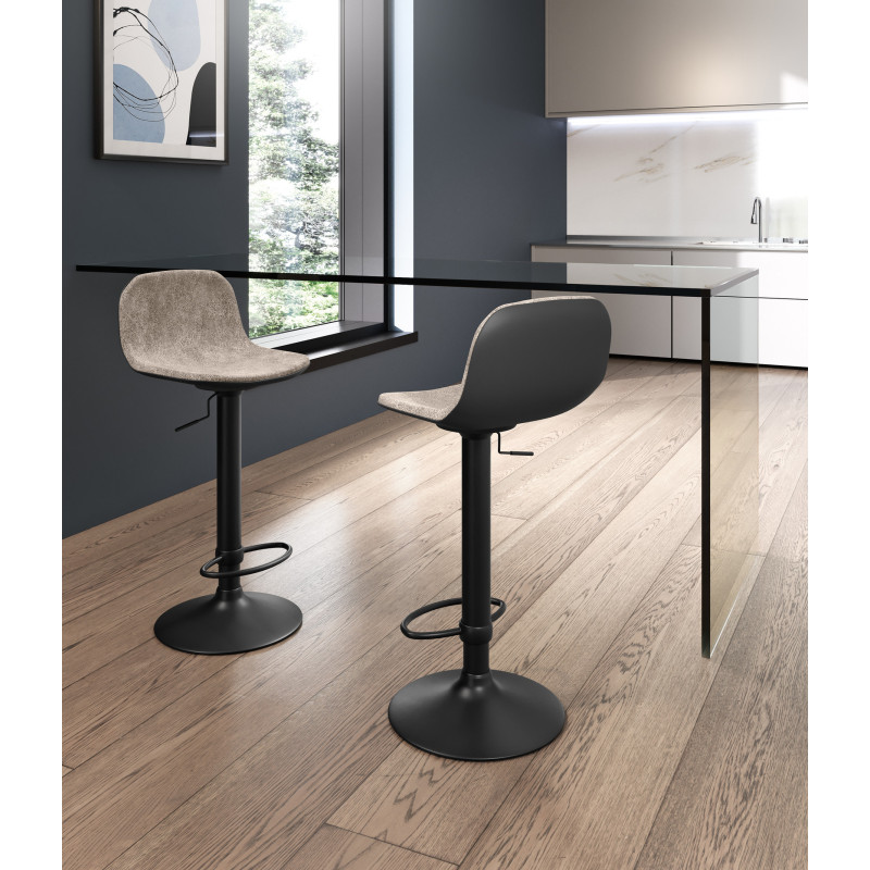 Set di 2 Sgabelli in microfibra Teo 39cm X 45cm H 86/102cm Stones