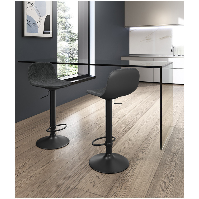 Set di 2 Sgabelli in microfibra Teo 39cm X 45cm H 86/102cm Stones