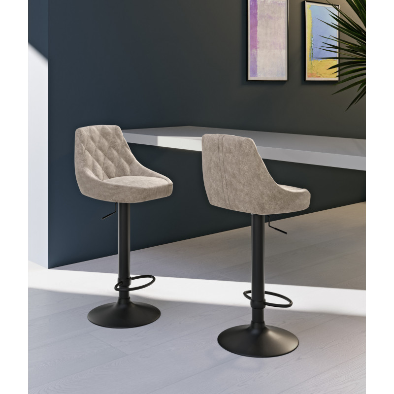 Set di 2 Sgabelli in microfibra Max 45cm X 50cm H 84/100cm Stones