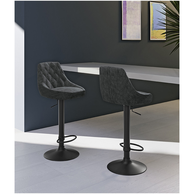 Set di 2 Sgabelli in microfibra Max 45cm X 50cm H 84/100cm Stones