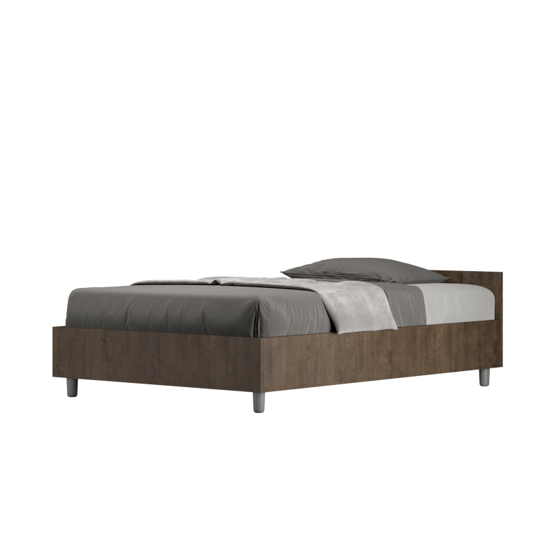 Letto 1 piazza e mezza 120x200 cm Nuamo - Senza rete,Noce