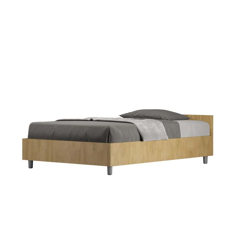 Letto 1 piazza e mezza 120x200 cm Nuamo - Senza rete,Quercia Natura