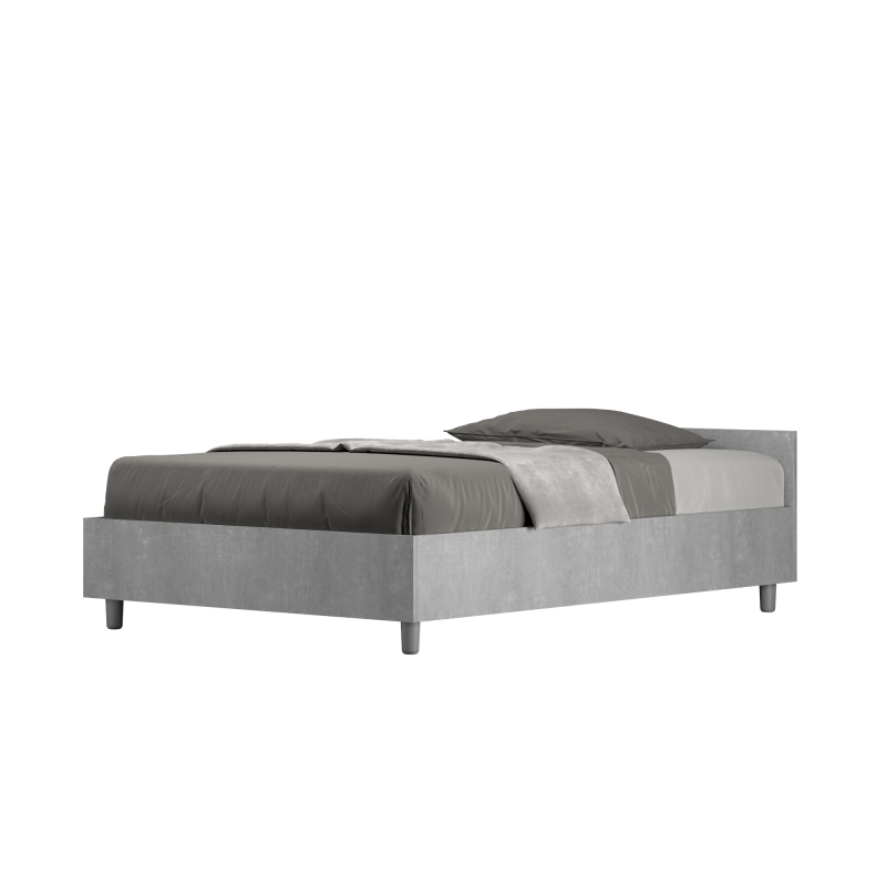 Letto 1 piazza e mezza 120x200 cm Nuamo - Con rete,Grigio