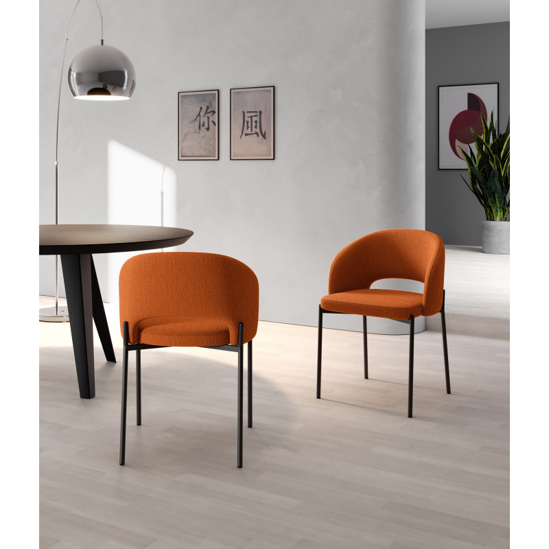 Set di 2 Sedie in Tessuto Greta 52cm X 55.5cm H 78.5cm Stones