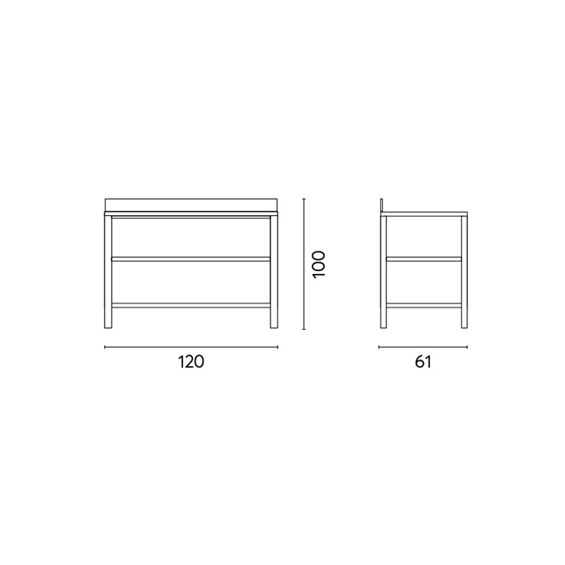 Modulo cucina a ripiani aperti antracite per esterno Moia