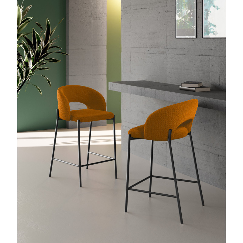 Set di 2 Sgabelli in Tessuto Greta 52 x 50 x 89 cm Stones