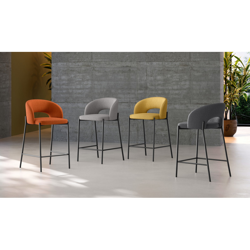 Set di 2 Sgabelli in tessuto Greta 50cm X 52cm H 89cm Stones