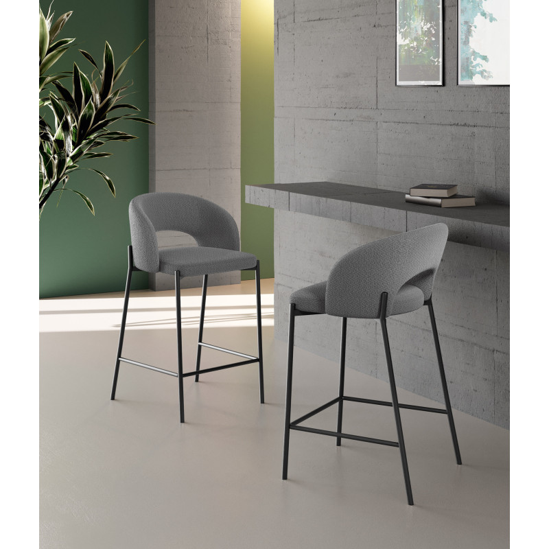 Set di 2 Sgabelli in tessuto Greta 50cm X 52cm H 89cm Stones