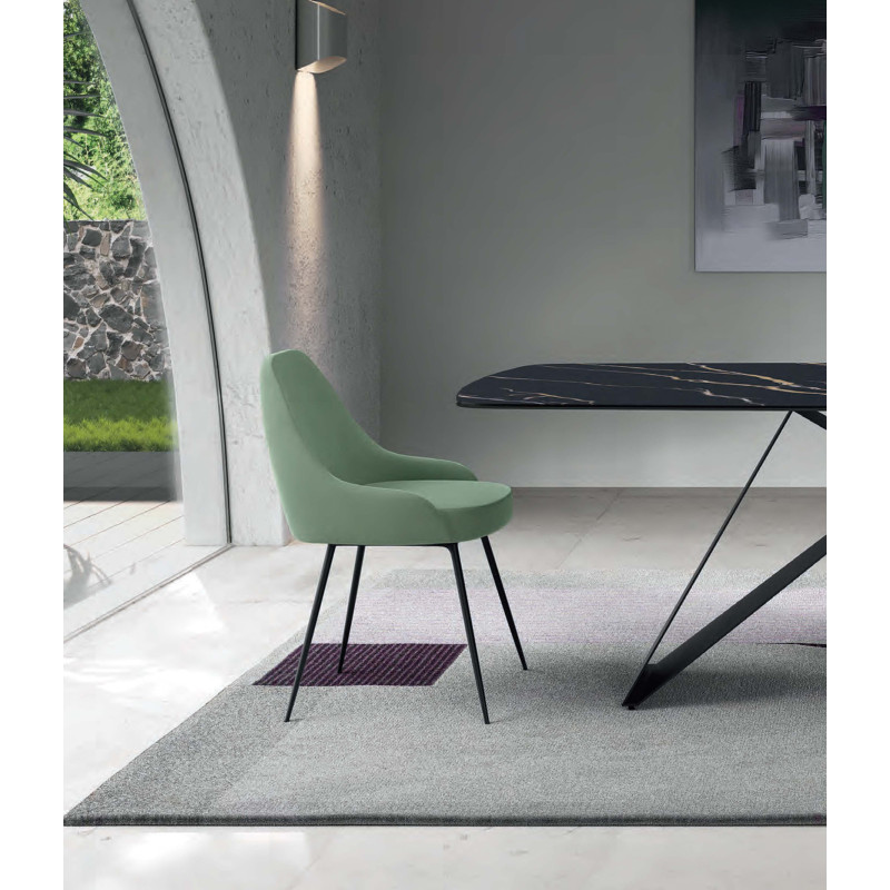 Sedia in microfibra Nandy 48.5cm X 49.5cm H 80cm Stones