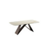 Tavolo fisso con top in ceramica su vetro Gambe in metallo verniciato Bronzo Thanos 110cm X 220cm H 76cm Stones