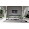 Tavolo fisso con top in ceramica su vetro Gambe in metallo verniciato Nero Thanos 110cm X 220cm H 76cm Stones