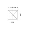 Ombrellone Roma 3x3 m bianco Made in Italy Moia elegante e resistente
