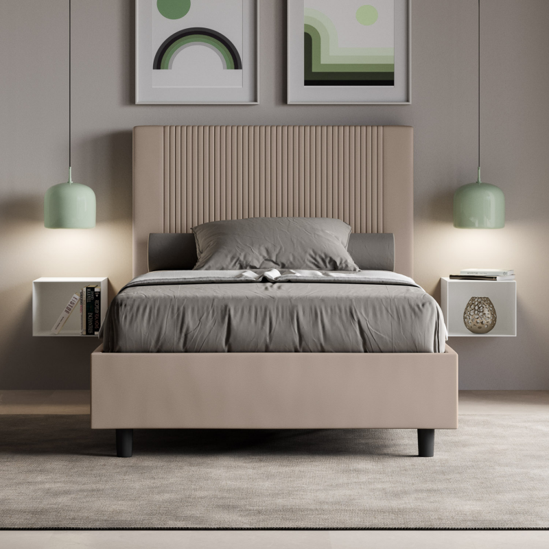 Letto imbottito Matrimoniale francese 140x190 cm Goya