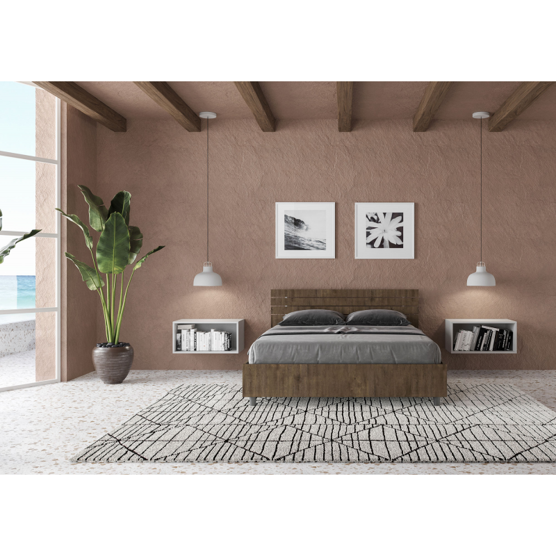 Letto Matrimoniale francese 140x190 cm testata inclinata con doghe Ankel