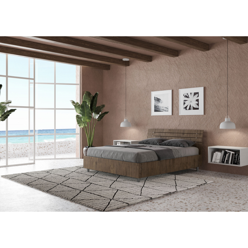 Letto Matrimoniale francese 140x190 cm testata inclinata con doghe Ankel