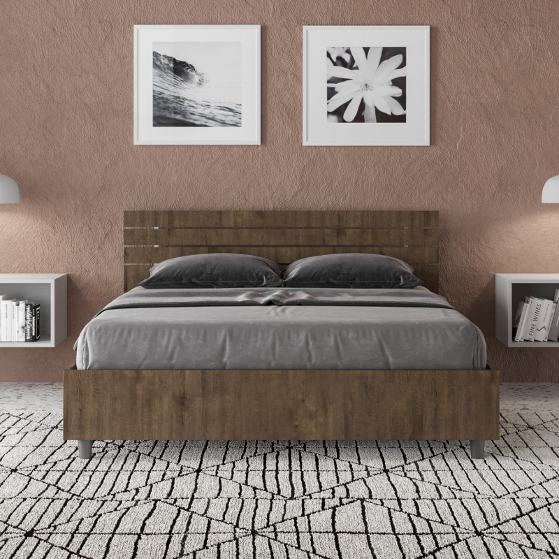 Letto Matrimoniale francese 140x190 cm testata inclinata con doghe Ankel
