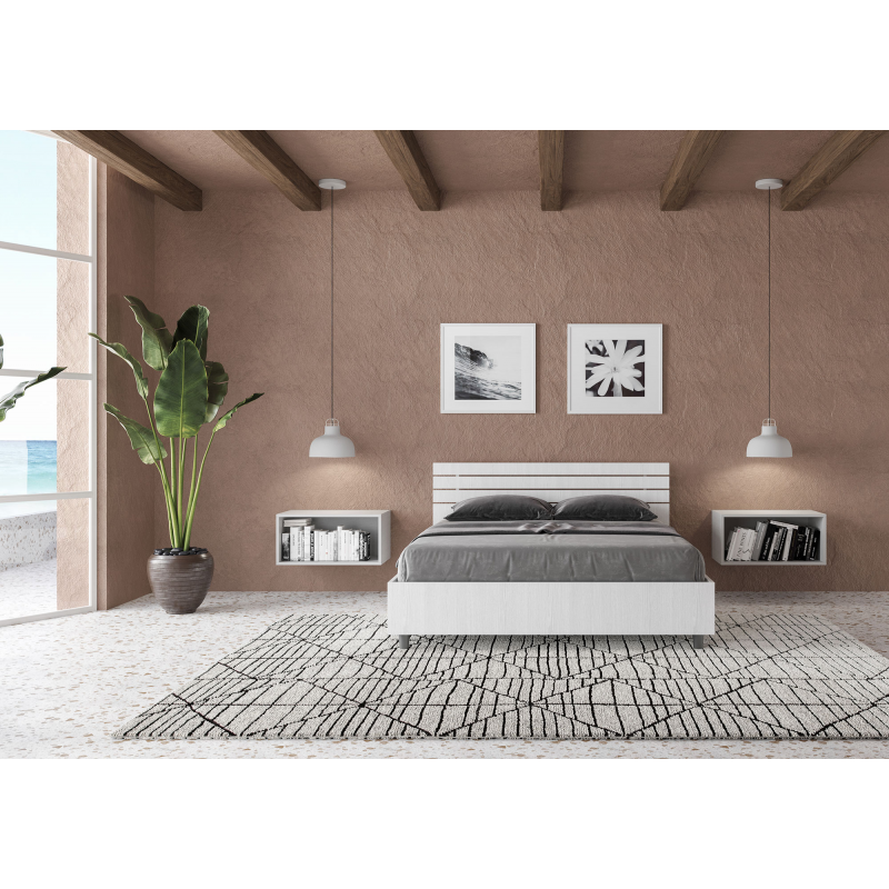 Letto Matrimoniale francese 140x190 cm testata inclinata con doghe Ankel