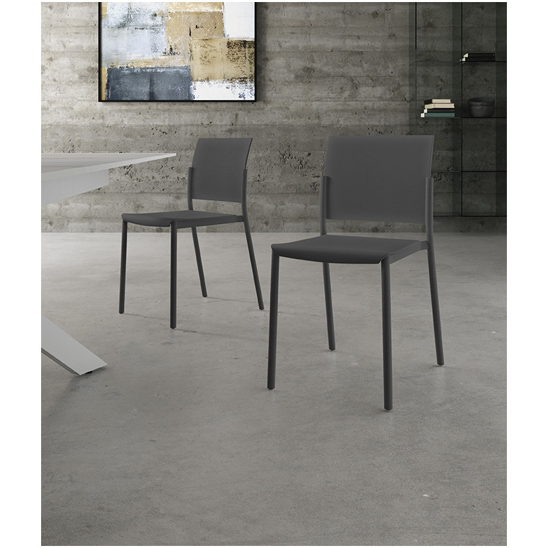 Set di 4 Sedie in polipropilene Venus 55cm X 52.5cm H 81cm Stones