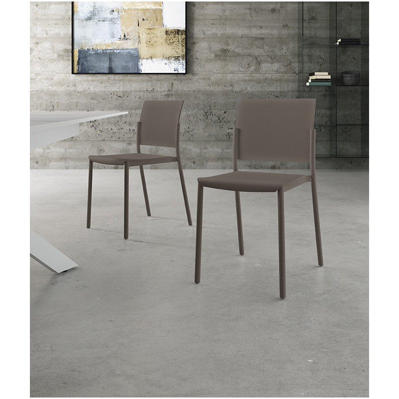 Set di 4 Sedie in polipropilene Venus 55cm X 52.5cm H 81cm Stones