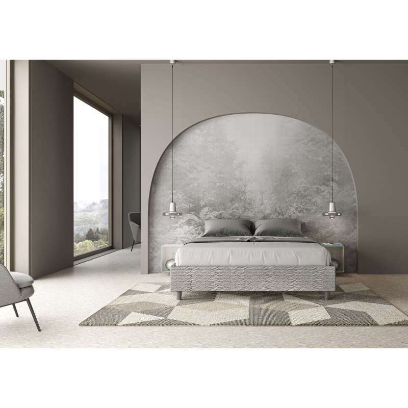 Letto Sommier imbottito Matrimoniale 160x200 cm tessuto Aragona Azelia