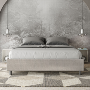 Zoom Letto Sommier imbottito Matrimoniale 160x210 cm tessuto Labirinto Azelia
