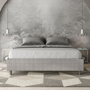 Zoom Letto Sommier imbottito Matrimoniale 160x210 cm tessuto Aragona Azelia