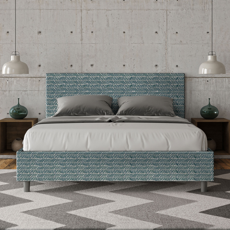 Letto imbottito Matrimoniale 160x190 cm tessuto Aragona Adele