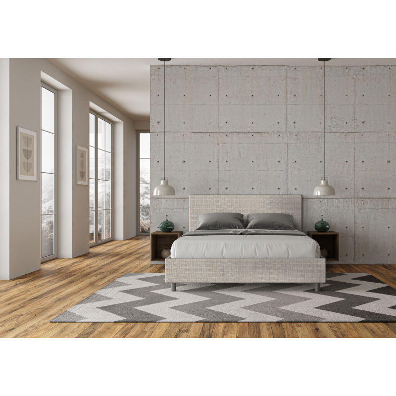 Letto imbottito Matrimoniale 160x200 cm tessuto Labirinto Adele