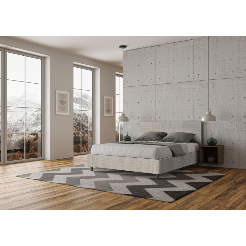 Letto imbottito Matrimoniale 160x210 cm tessuto Labirinto Adele