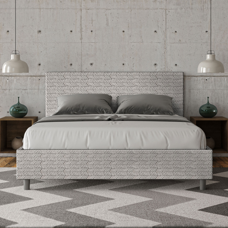 Letto imbottito Matrimoniale 160x210 cm tessuto Aragona Adele