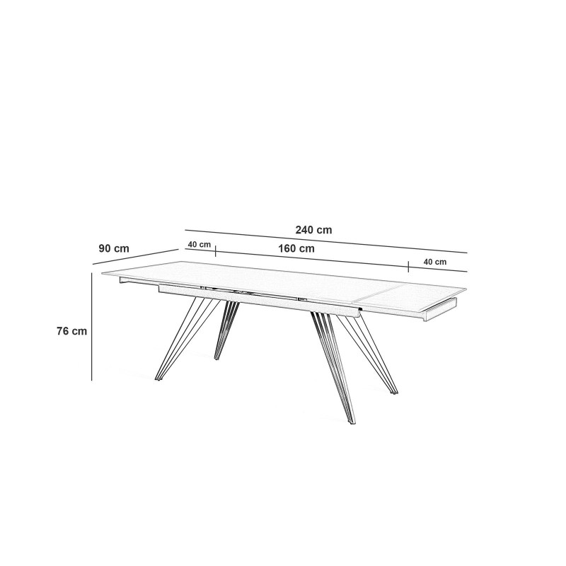 Tavolo allungabile 160/240 x 90 cm Match 1 90cm X 160/240 cmcm H 76cm Stones