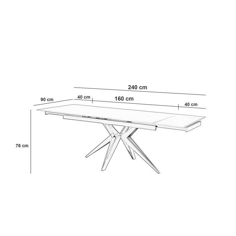Tavolo allungabile 160/240 x 90 cm Match 2 90cm X 160/240 cmcm H 76cm Stones