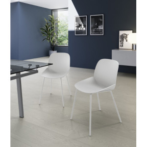 Set di 4 Sedie in polipropilene Eva 55cm X 46cm H 79cm Stones