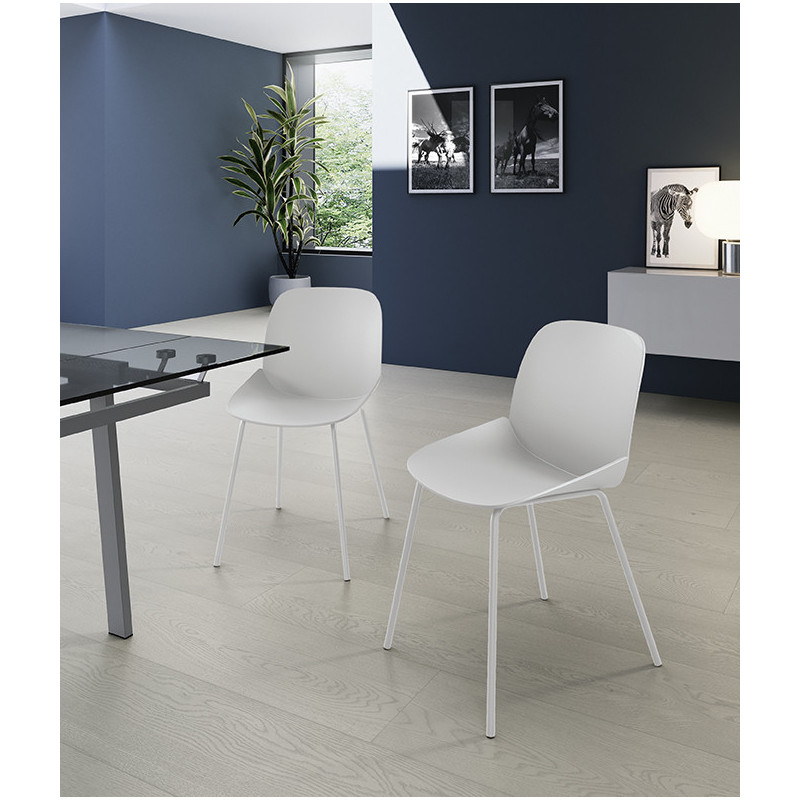 Set di 4 Sedie in polipropilene Eva 55cm X 46cm H 79cm Stones