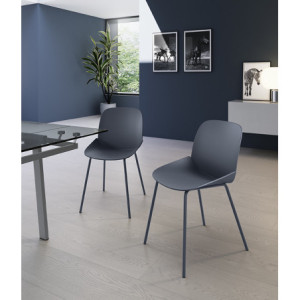 Set di 4 Sedie in polipropilene Eva 55cm X 46cm H 79cm Stones