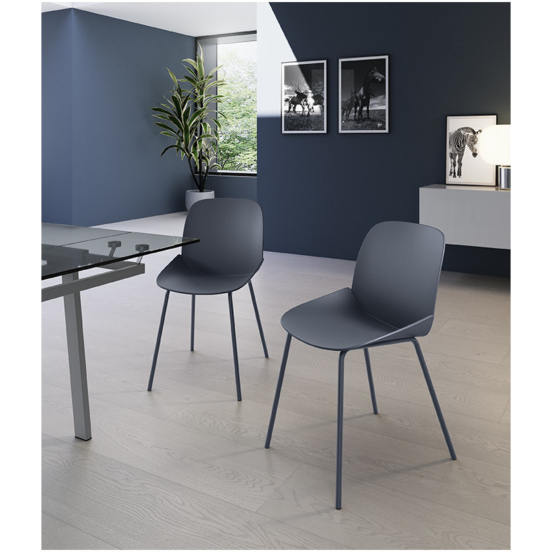 Set di 4 Sedie in polipropilene Eva 55cm X 46cm H 79cm Stones