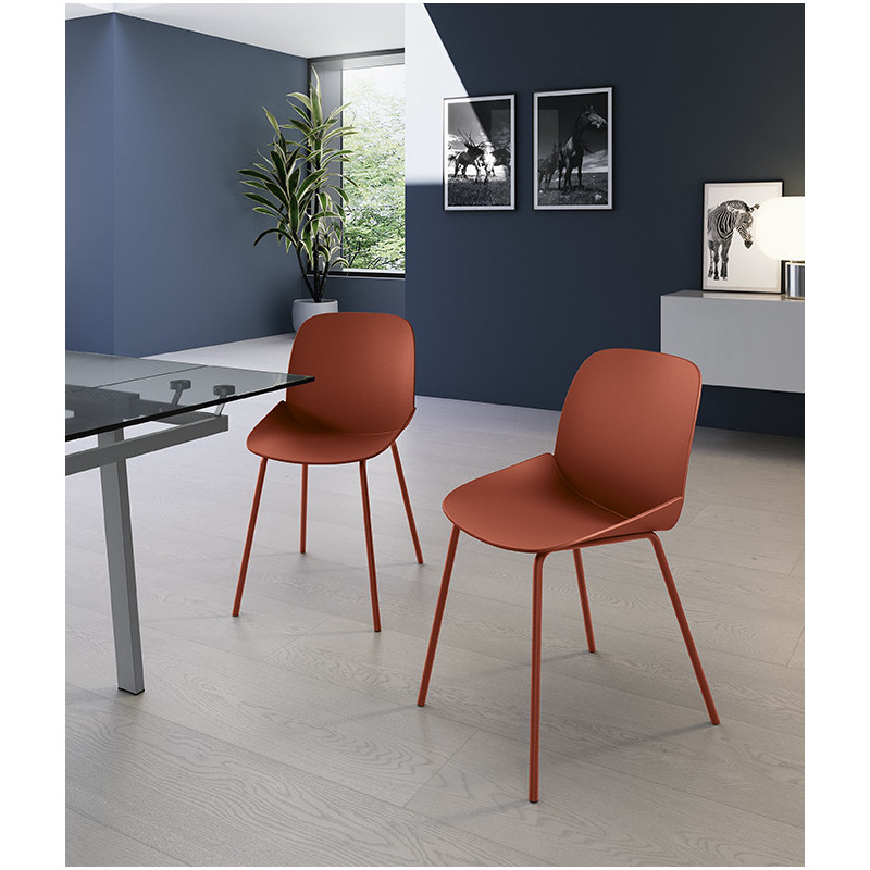 Set di 4 Sedie in polipropilene Eva 55cm X 46cm H 79cm Stones