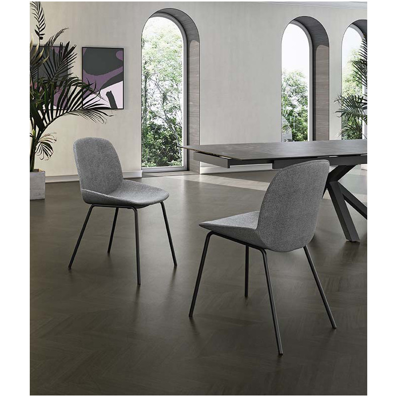 Set di 4 Sedie in tessuto Eva 57cm X 46cm H 80cm Stones