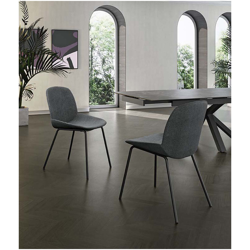 Set di 4 Sedie in tessuto Eva 57cm X 46cm H 80cm Stones