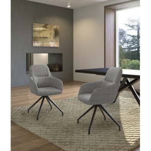 Set di 2 Sedie in tessuto Gaia 56cm X 56cm H 87cm Stones