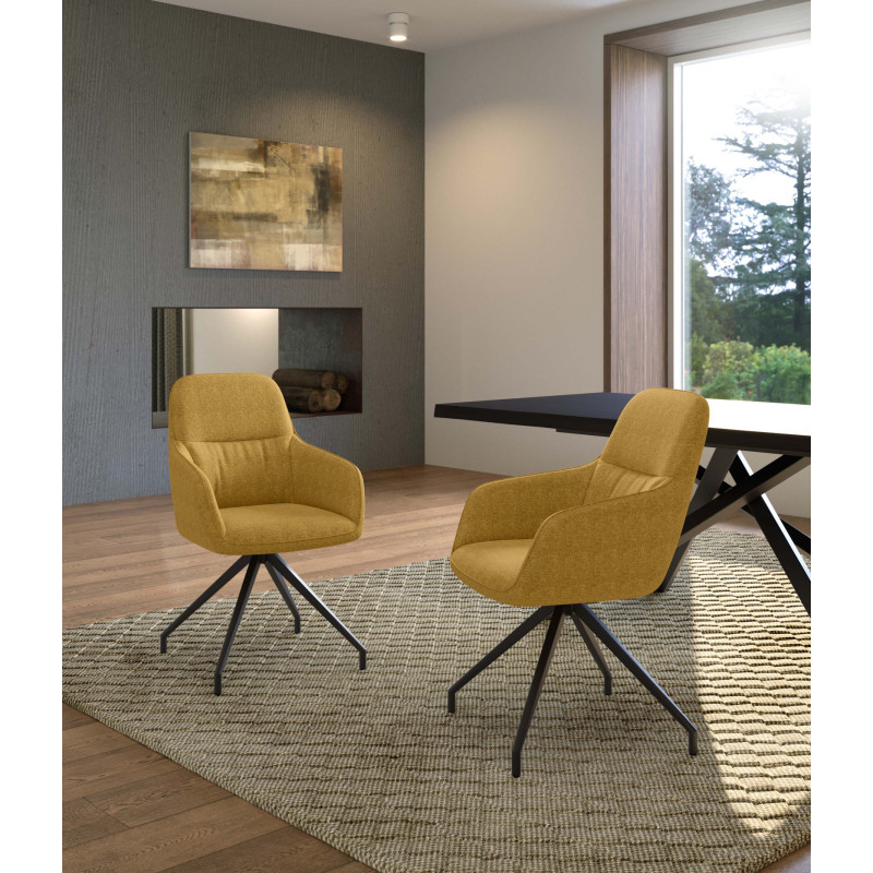Set di 2 Sedie in tessuto Gaia 56cm X 56cm H 87cm Stones