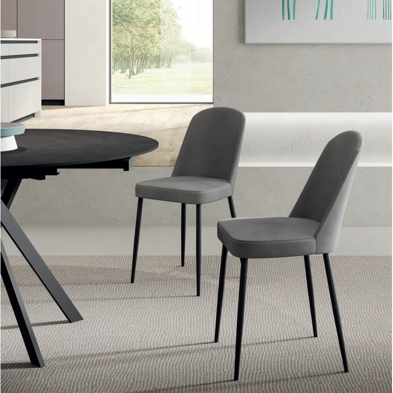 Set di 4 Sedie in soft-touch Tamara 52cm X 45cm H 85cm Stones